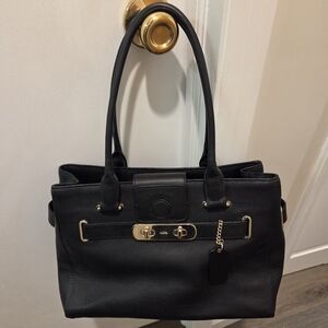 Coach Swagger Carryall in Black Pebbled Leather